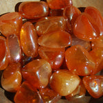 Aura Rose Quartz Crystal Tumbled Stones Orange Sunset 