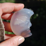 Agate Geode Crescent Moon Carved Crystal Druzy