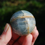 Lemurian Aquatine Calcite Crystal Sphere, Rare Blue Calcite, Argentina
