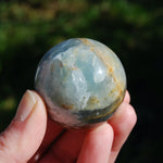 Lemurian Aquatine Calcite Crystal Sphere, Rare Blue Calcite, Argentina