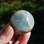 Lemurian Aquatine Calcite Crystal Sphere, Rare Blue Calcite, Argentina