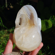 Load image into Gallery viewer, Agate Geode Crystal Skull, Realistic Carved Crystal Skull
