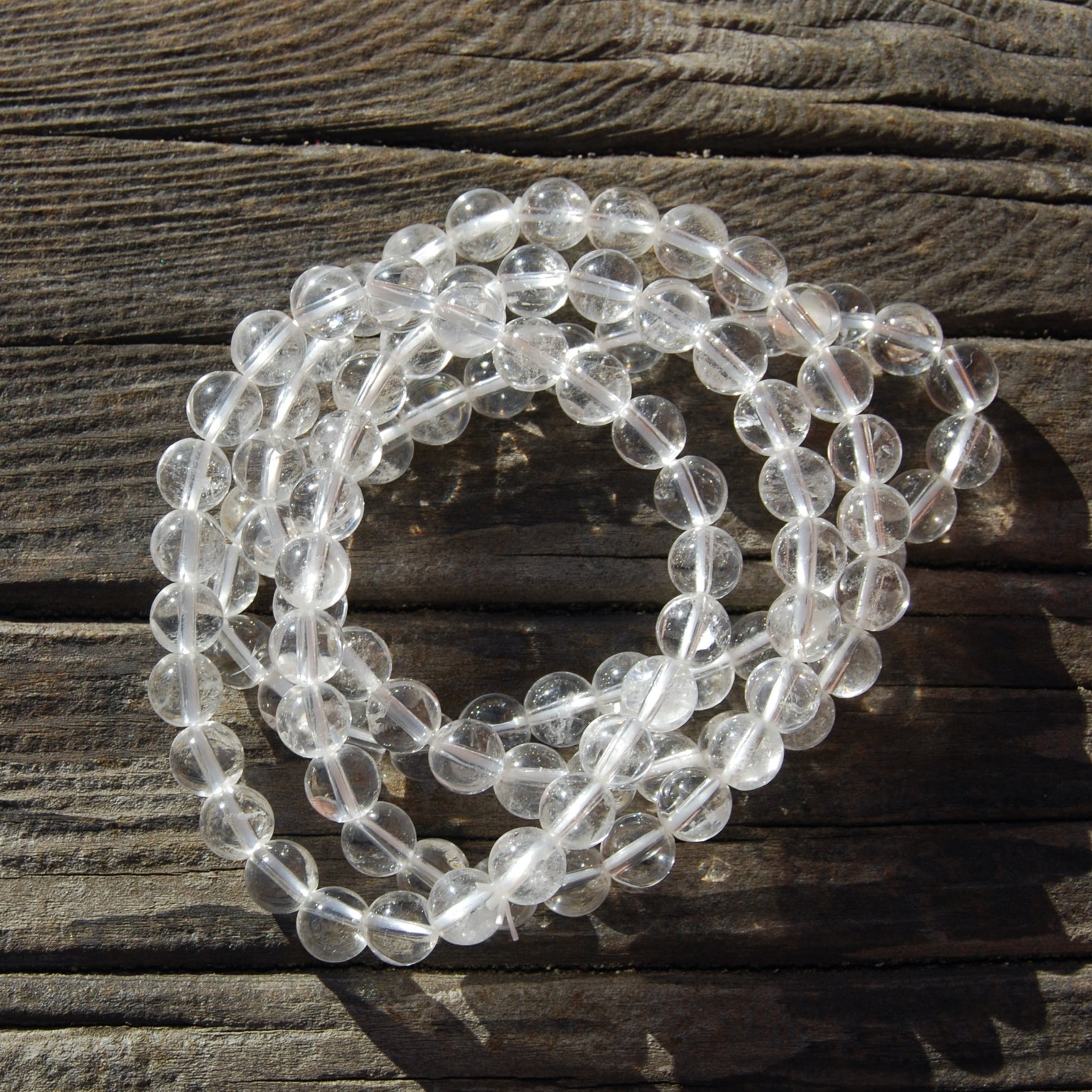 Clear Quartz Crystal Bracelet, 8mm Natural Gemstone Beads