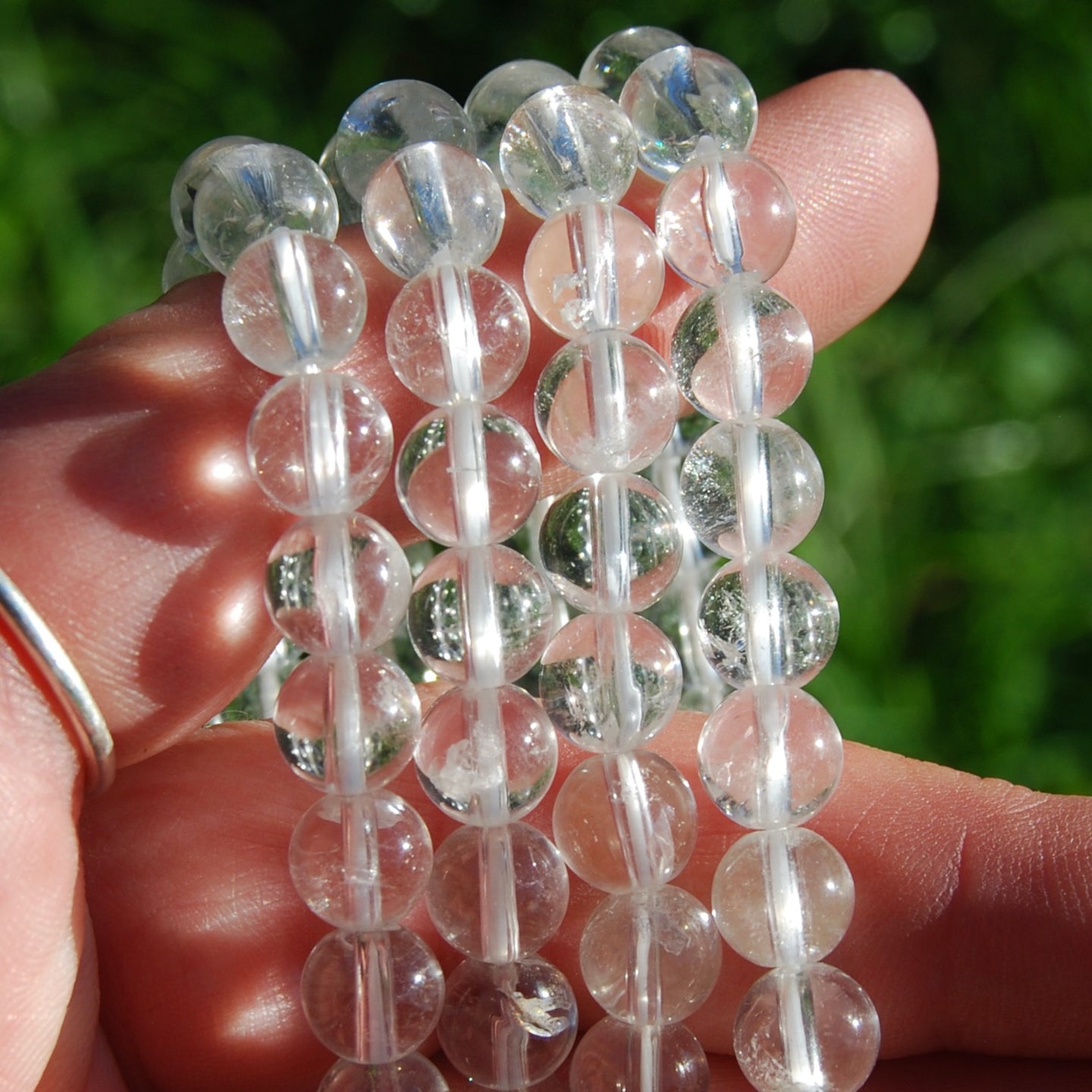 Clear Quartz Crystal Bracelet, 8mm Natural Gemstone Beads
