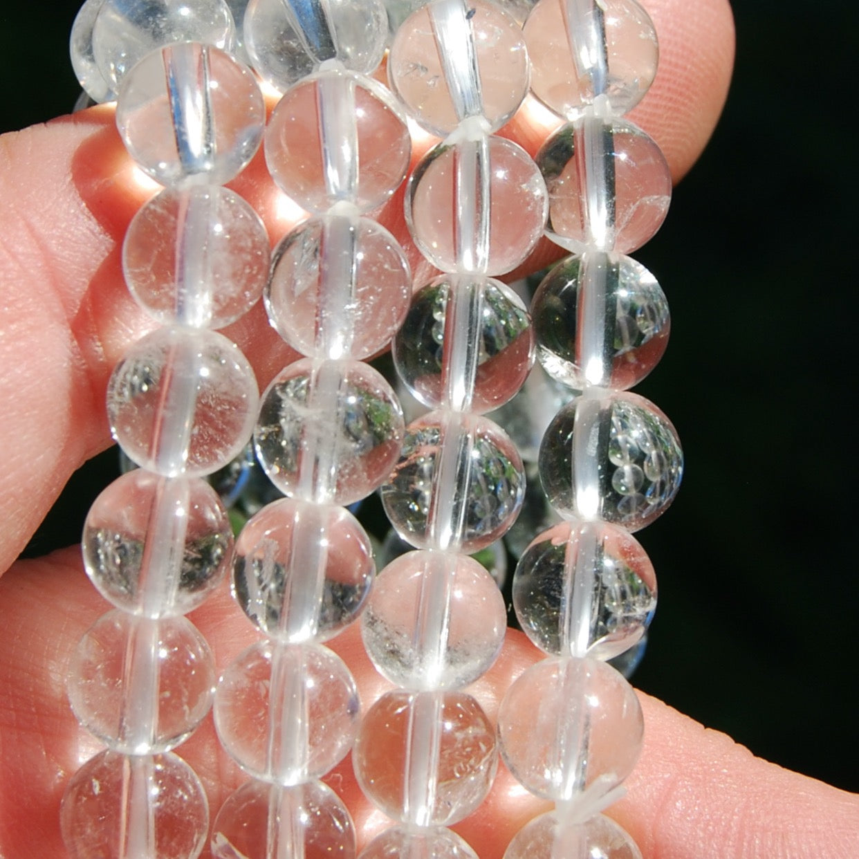 Clear Quartz Crystal Bracelet, 8mm Natural Gemstone Beads