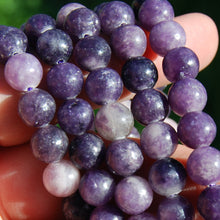 Load image into Gallery viewer, Lepidolite Crystal Bracelet, 8mm Purple Gemstone Beads
