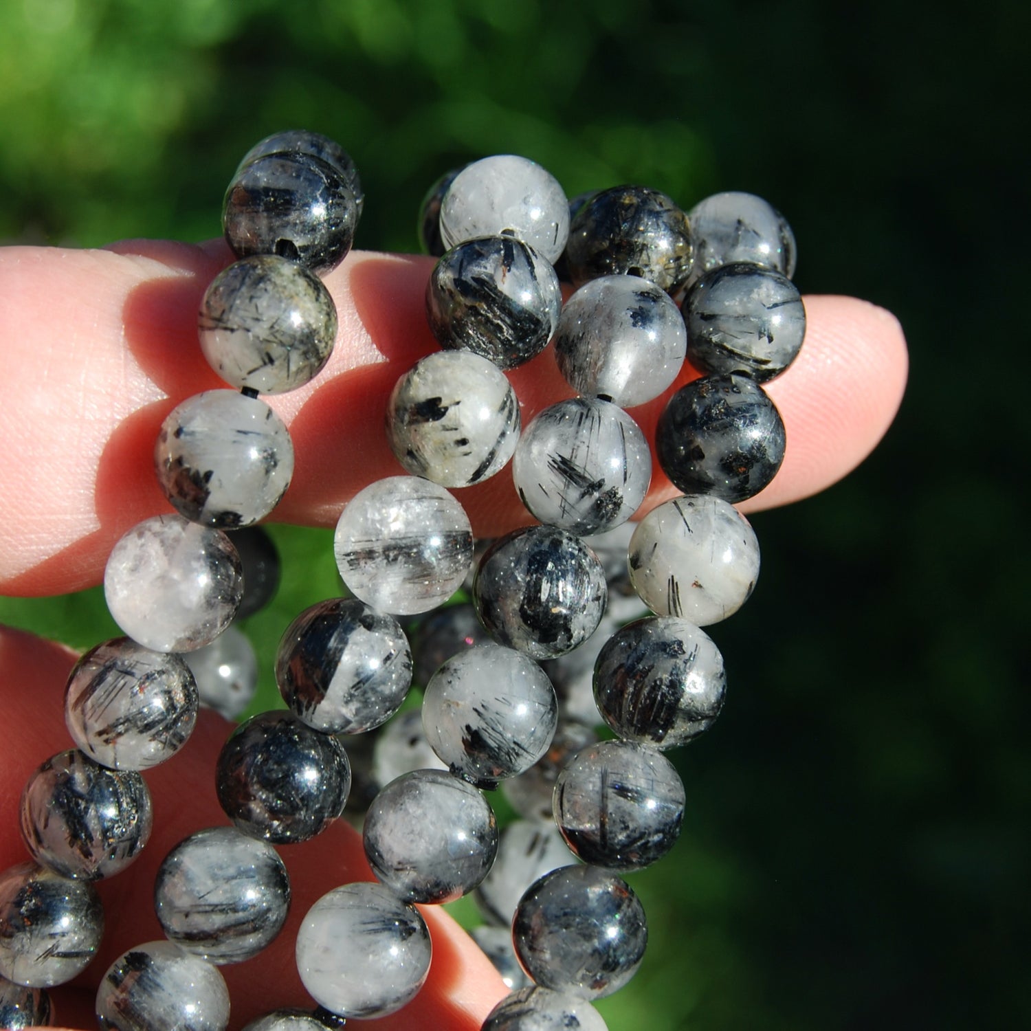 Black Tourmaline Quartz Crystal Bracelet