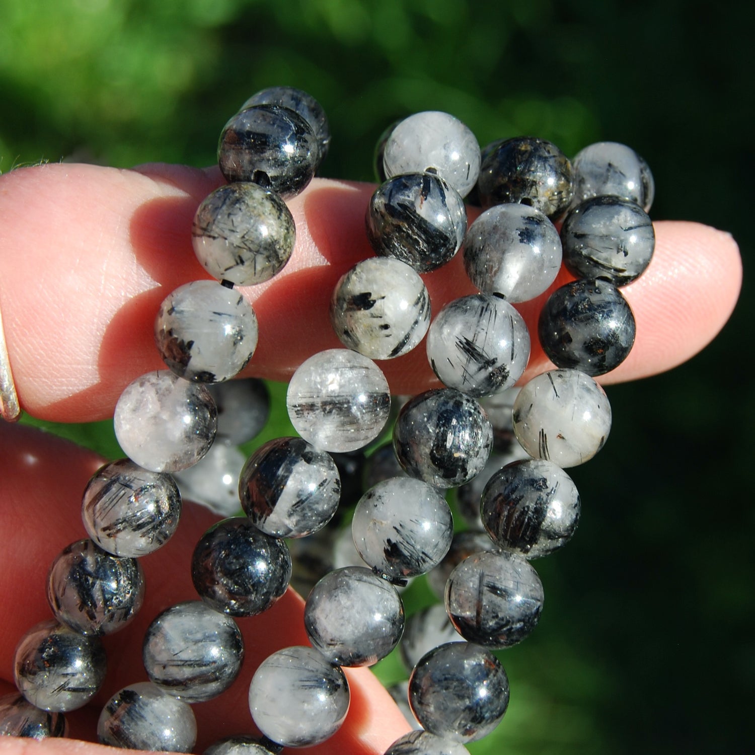 Black Tourmaline Quartz Crystal Bracelet