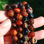 Red Sardonyx Banded Agate Crystal Bracelet, 10mm