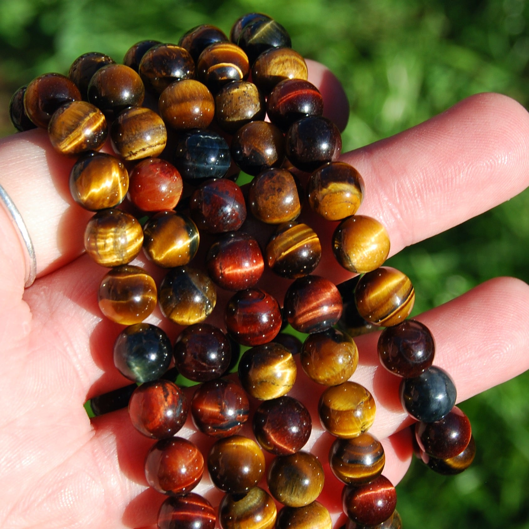 Mixed Tiger's Eye Crystal Beaded Bracelet