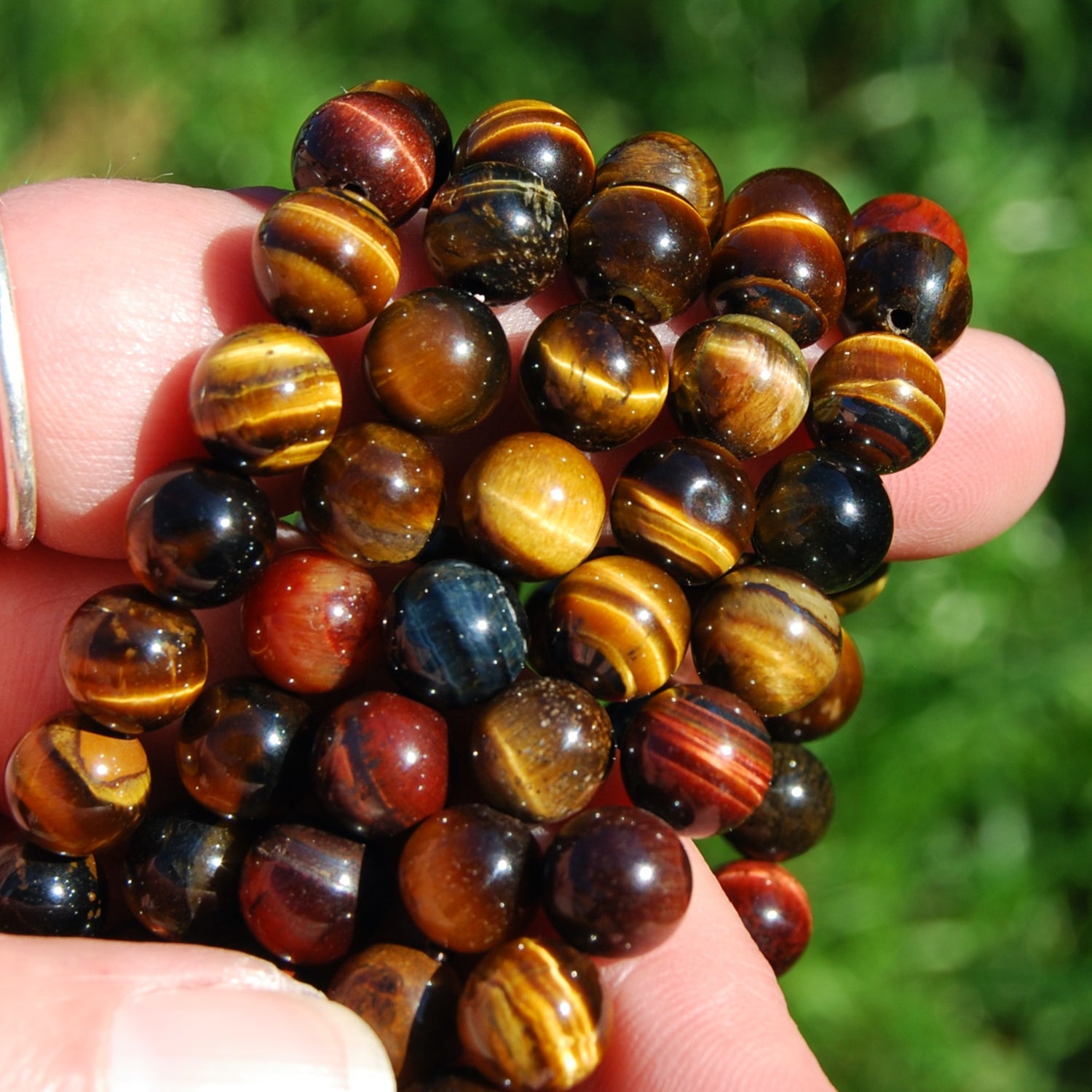 Mixed Tiger's Eye Crystal Beaded Bracelet