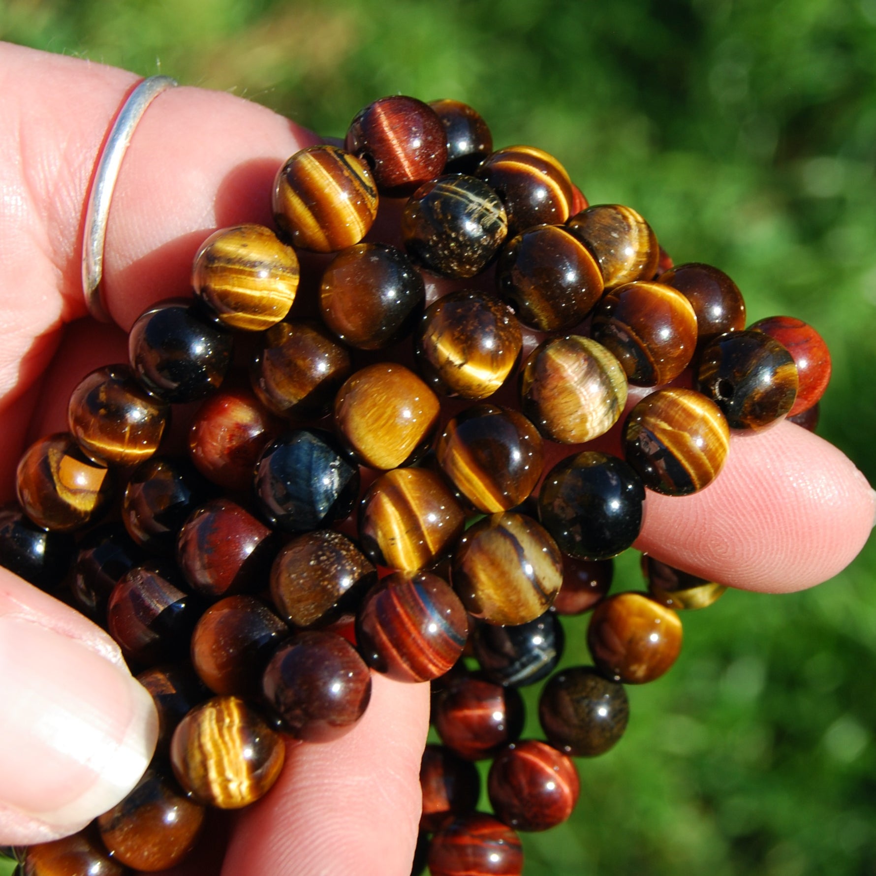 Mixed Tiger's Eye Crystal Beaded Bracelet