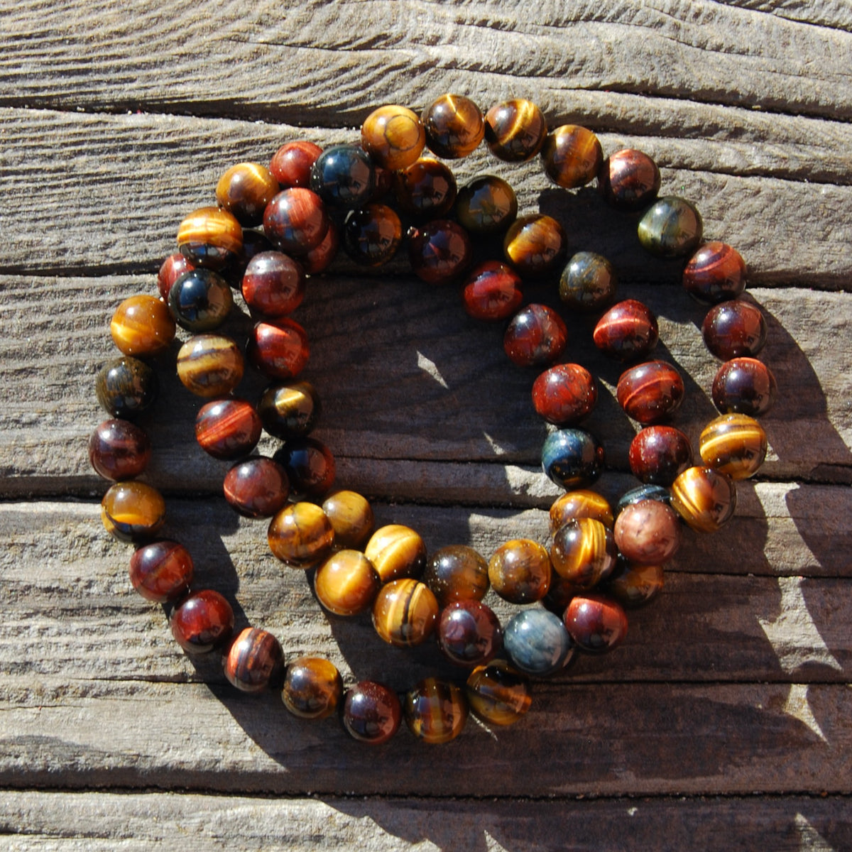 Mixed Tiger's Eye Crystal Beaded Bracelet