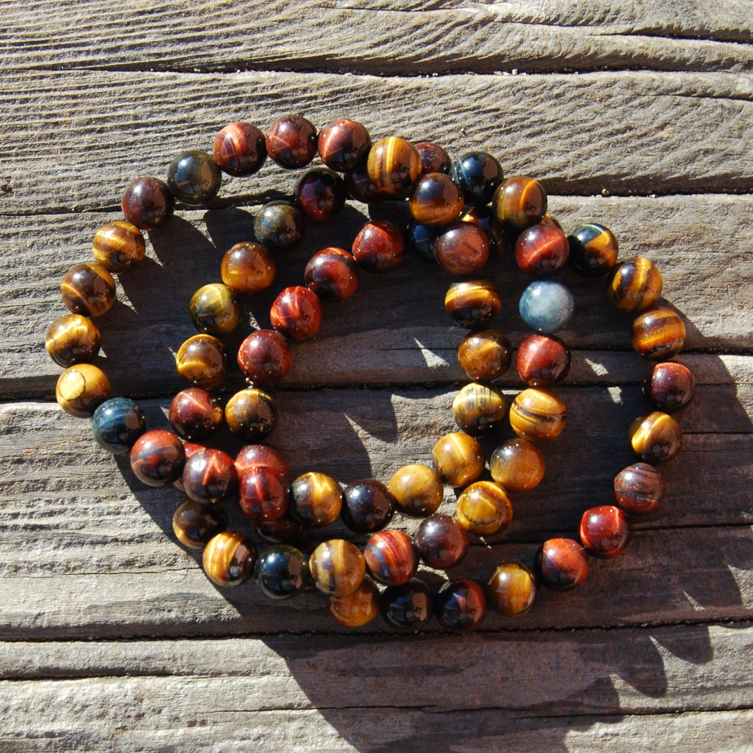 Mixed Tiger's Eye Crystal Beaded Bracelet