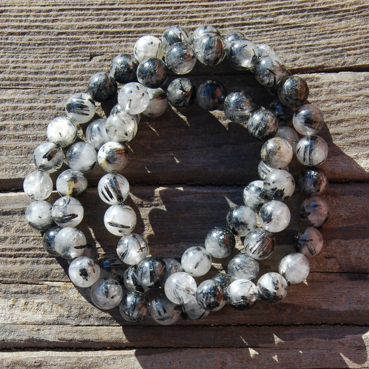 Black Tourmaline Quartz Crystal Bracelet