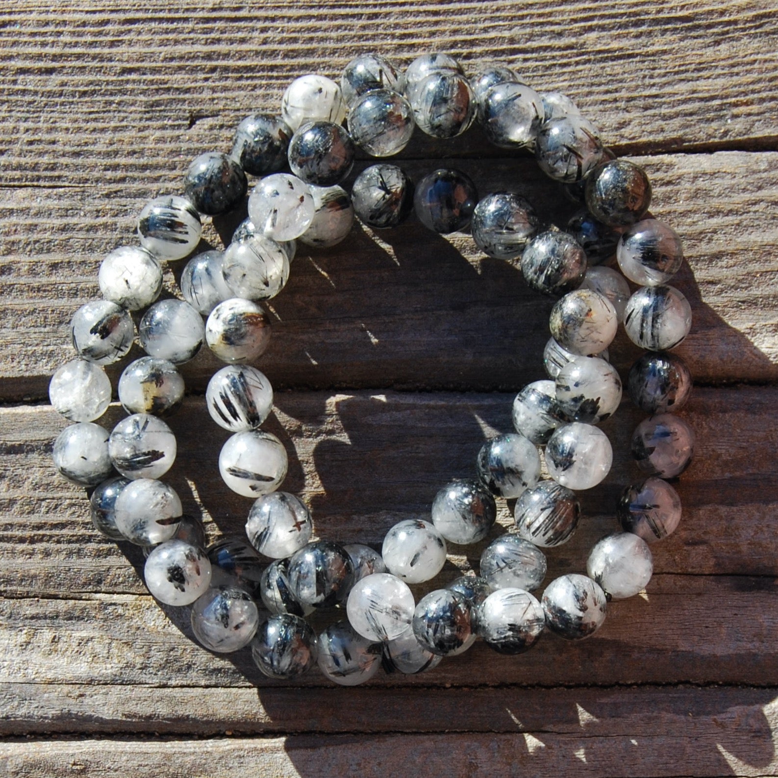 Black Tourmaline Quartz Crystal Bracelet