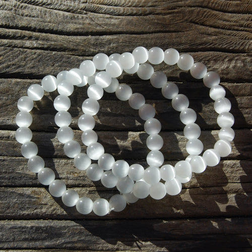 Selenite Crystal Beaded Bracelet