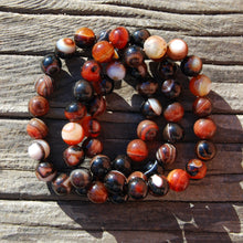 Load image into Gallery viewer, Red Sardonyx Banded Agate Crystal Bracelet, 10mm
