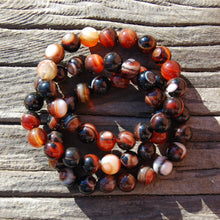 Load image into Gallery viewer, Red Sardonyx Banded Agate Crystal Bracelet, 10mm

