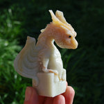 Chinese Amazonite Dragon Gargoyle Crystal Carving