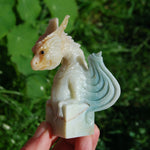 Chinese Amazonite Dragon Gargoyle Crystal Carving