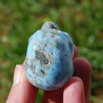Genuine Larimar Carved Crystal Skull, Realistic Larimar Gemstone