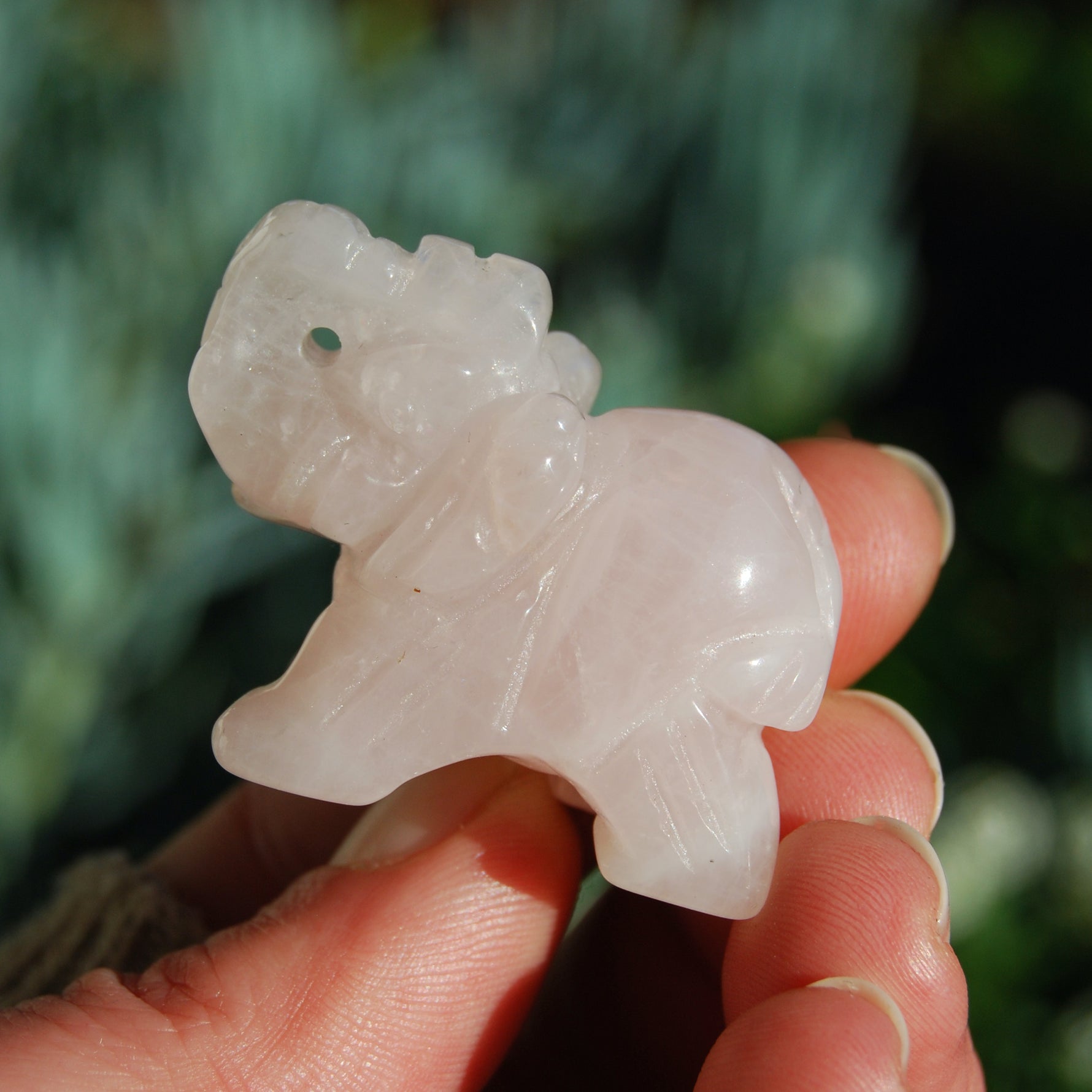 Rose Quartz Crystal Elephant