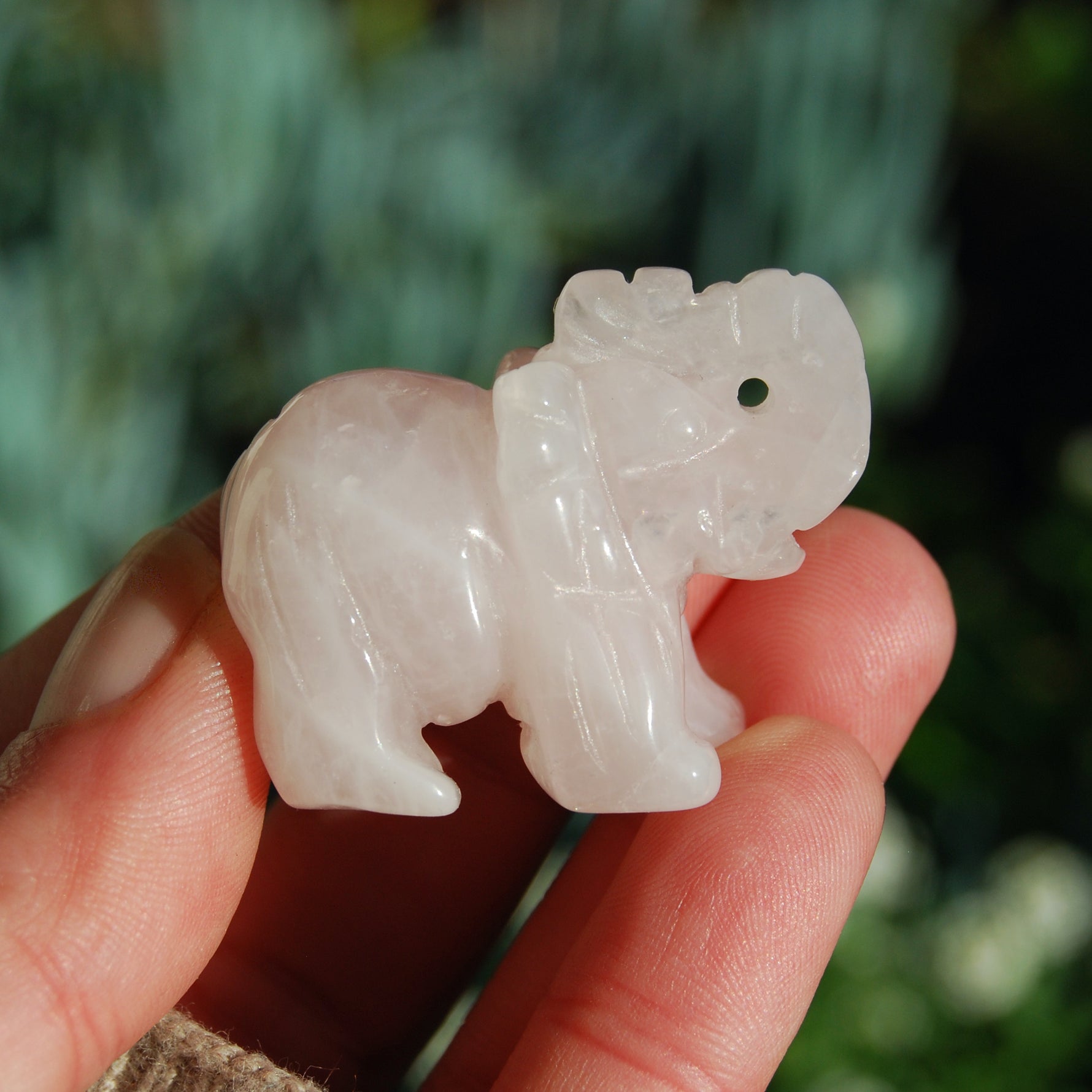 Rose Quartz Crystal Elephant