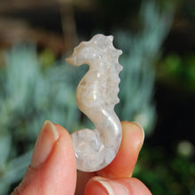Load image into Gallery viewer, Sakura Flower Agate Carved Crystal Seahorse
