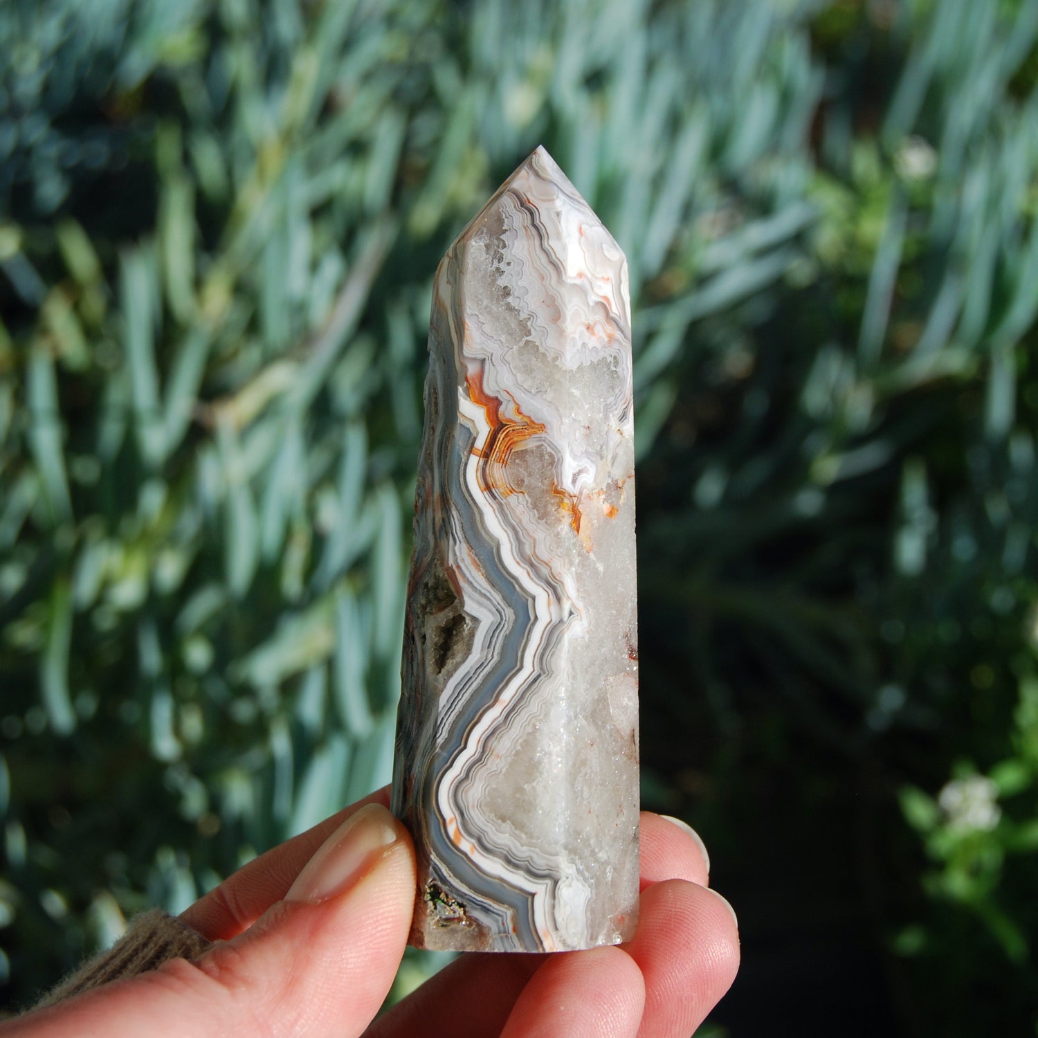 Crazy Lace Agate Crystal Tower