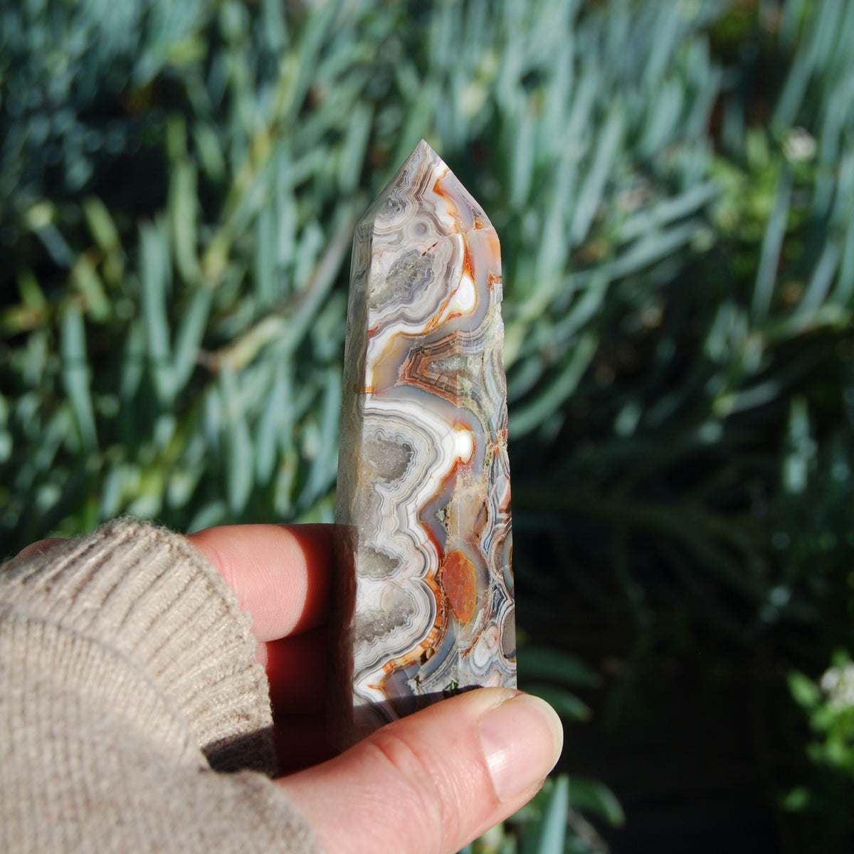 Crazy Lace Agate Crystal Tower