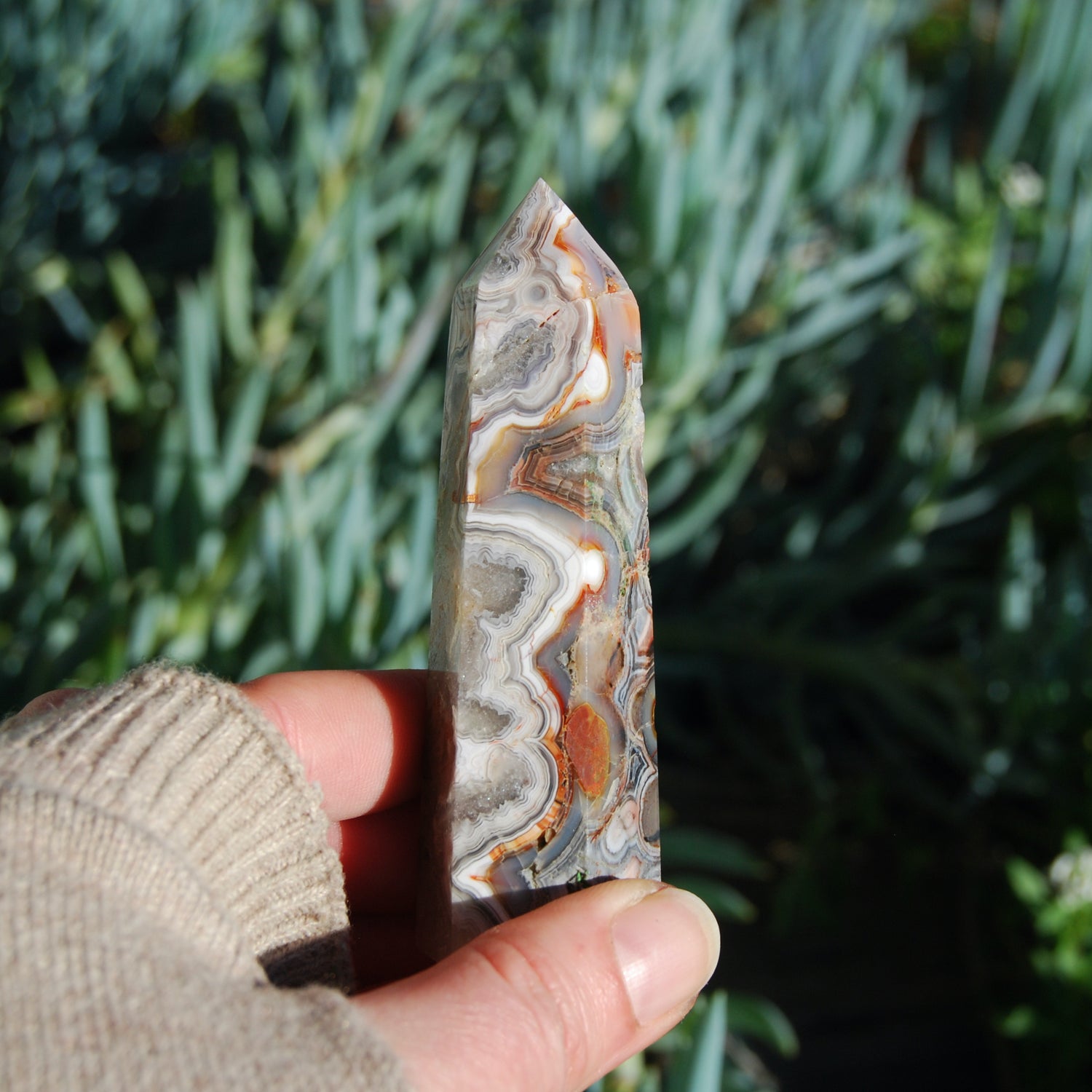 Crazy Lace Agate Crystal Tower
