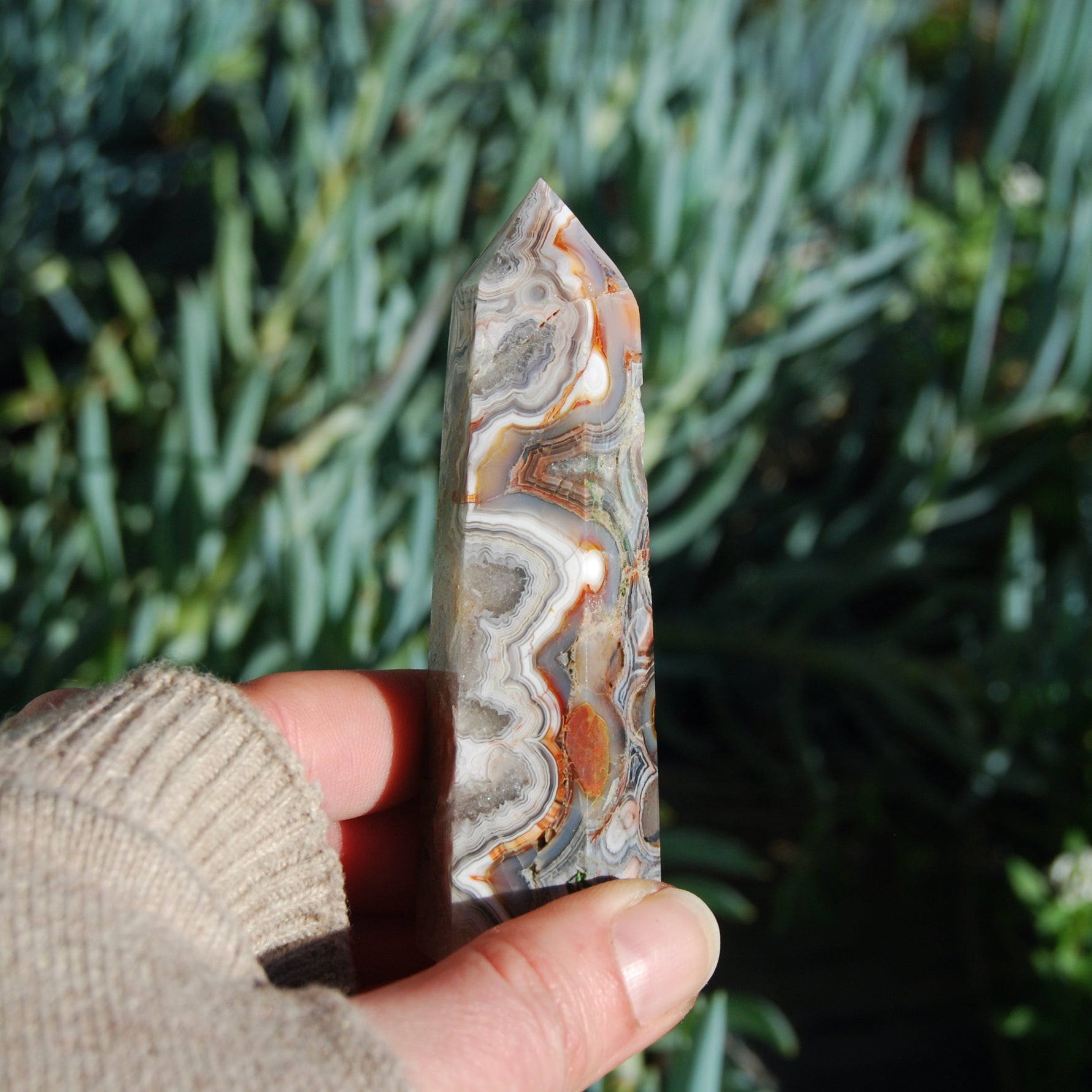 Crazy Lace Agate Crystal Tower