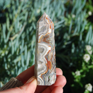 Crazy Lace Agate Crystal Tower