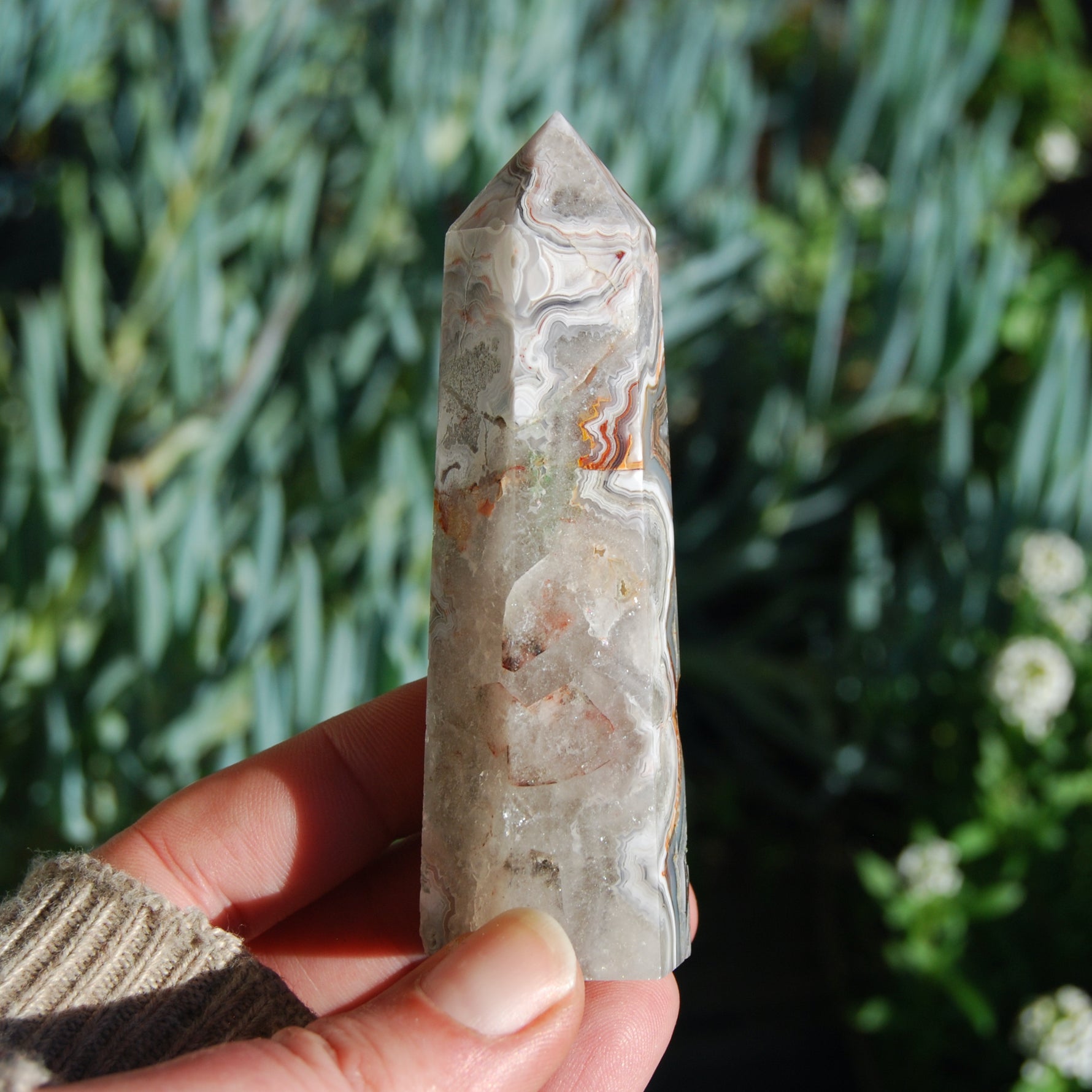 Crazy Lace Agate Crystal Tower