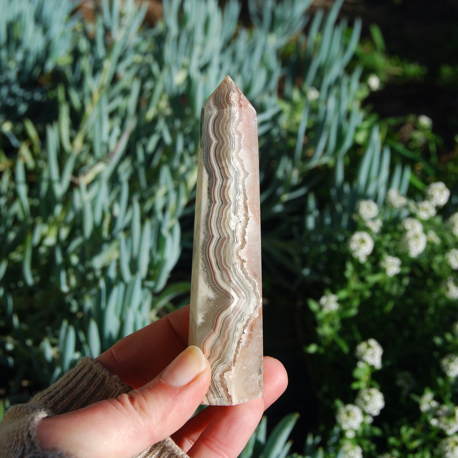 Crazy Lace Agate Crystal Tower