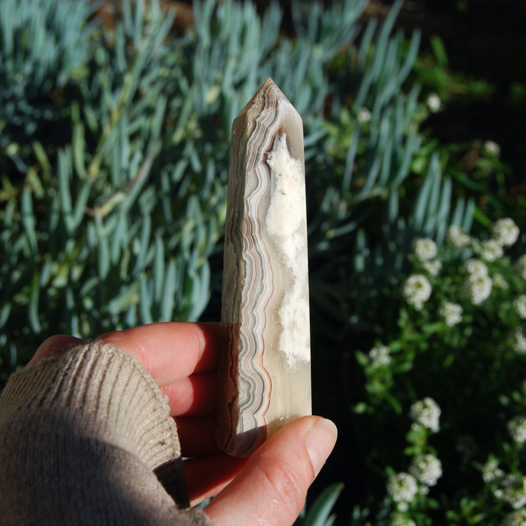 Crazy Lace Agate Crystal Tower