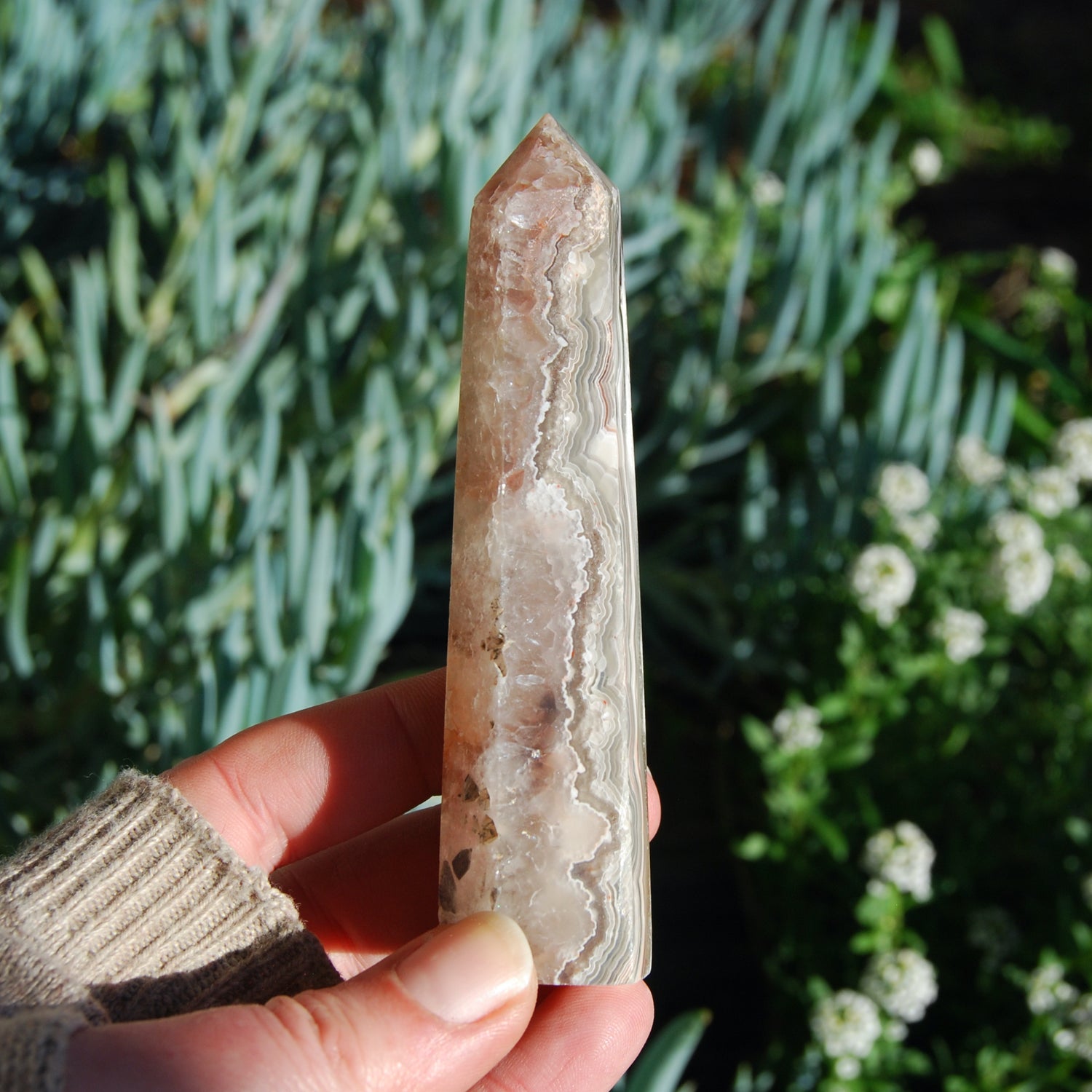 Crazy Lace Agate Crystal Tower