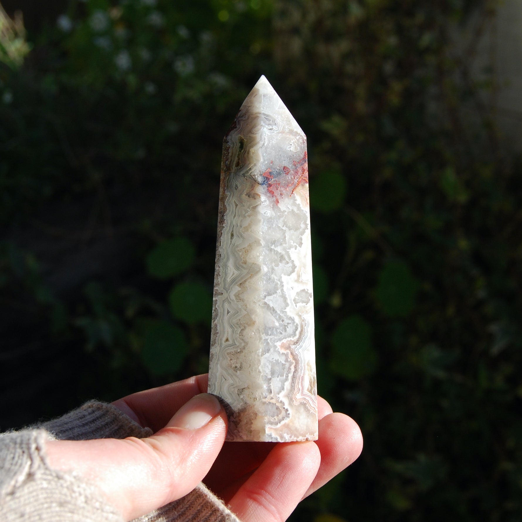 Crazy Lace Agate Crystal Tower