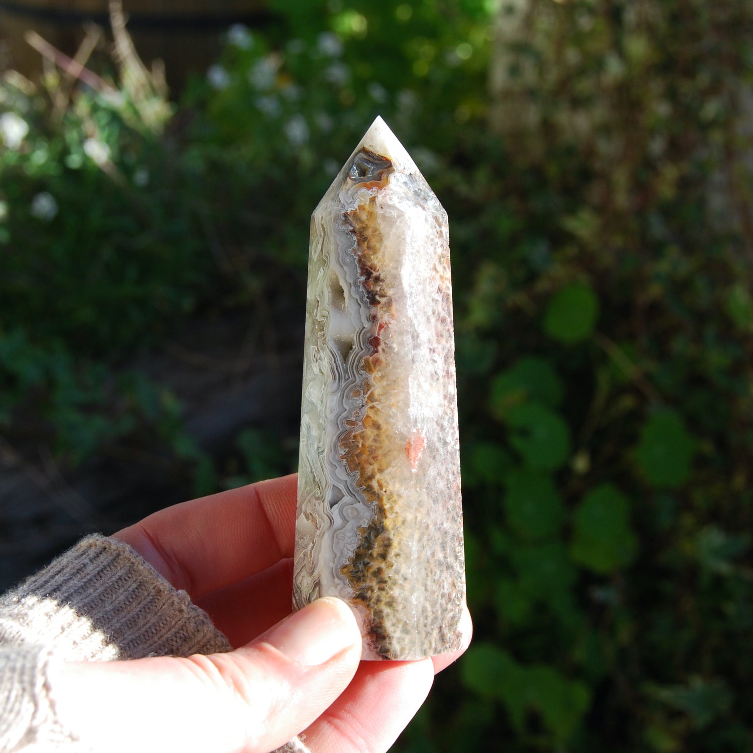 Crazy Lace Agate Crystal Tower