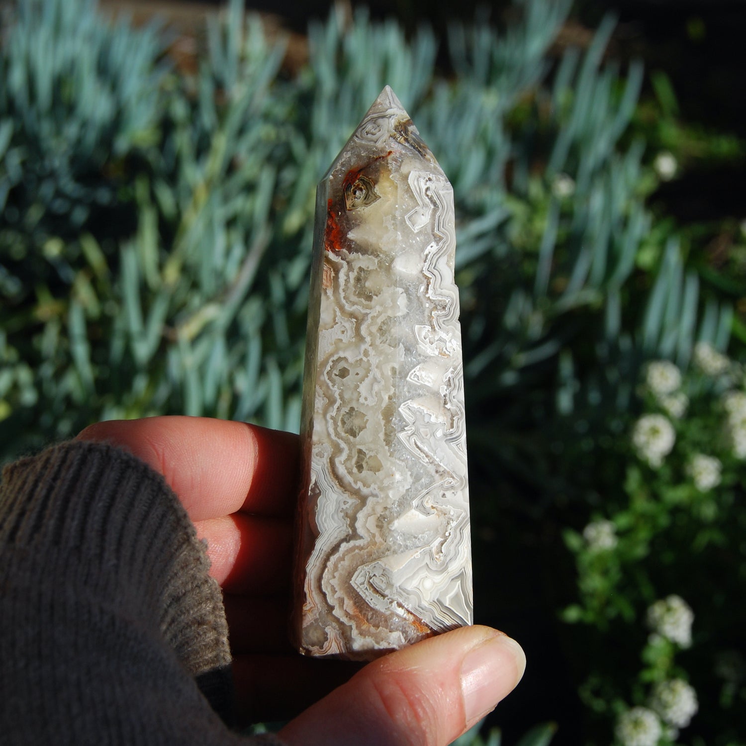 Crazy Lace Agate Crystal Tower
