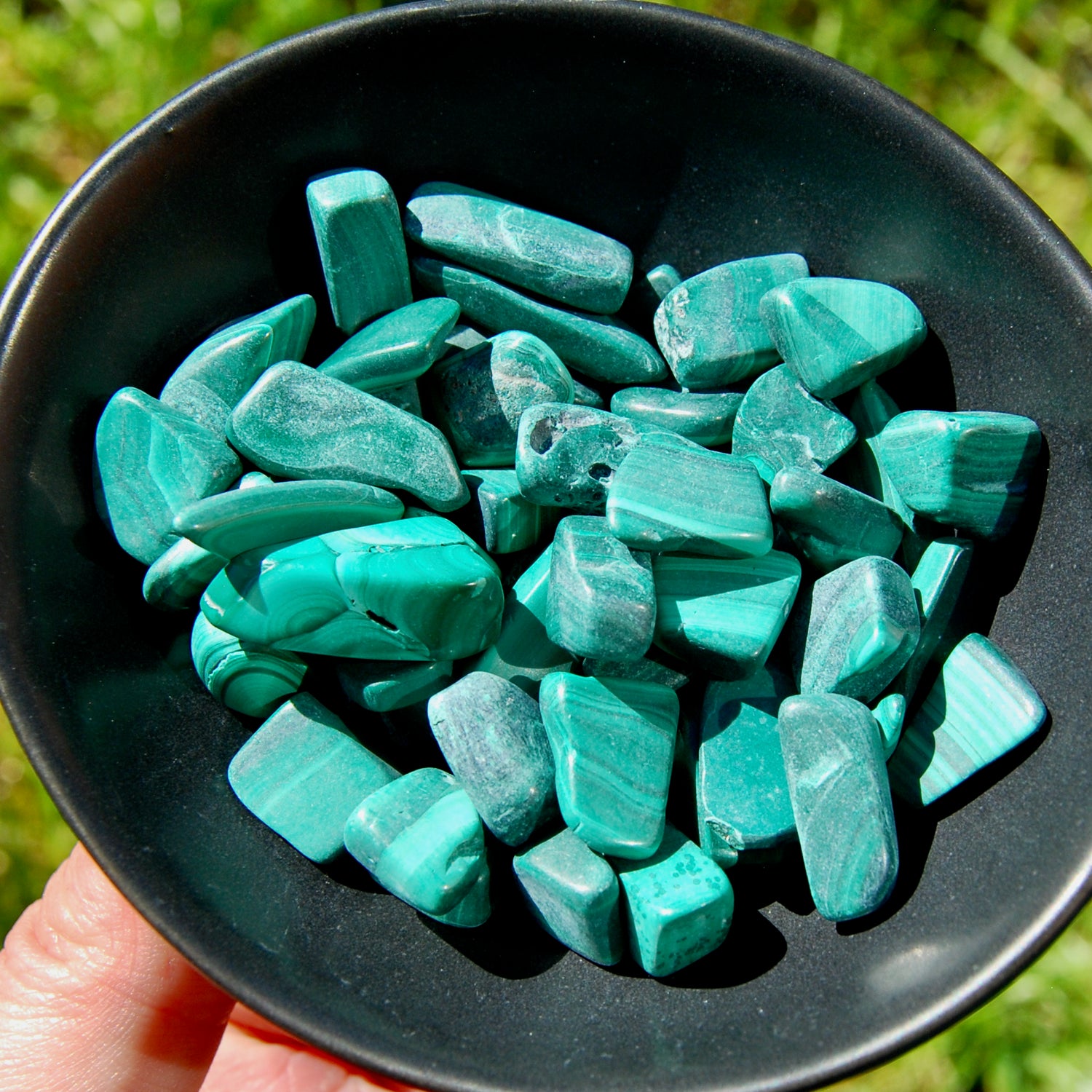 Malachite Crystal Small Tumbled Stones 20 Piece Lot