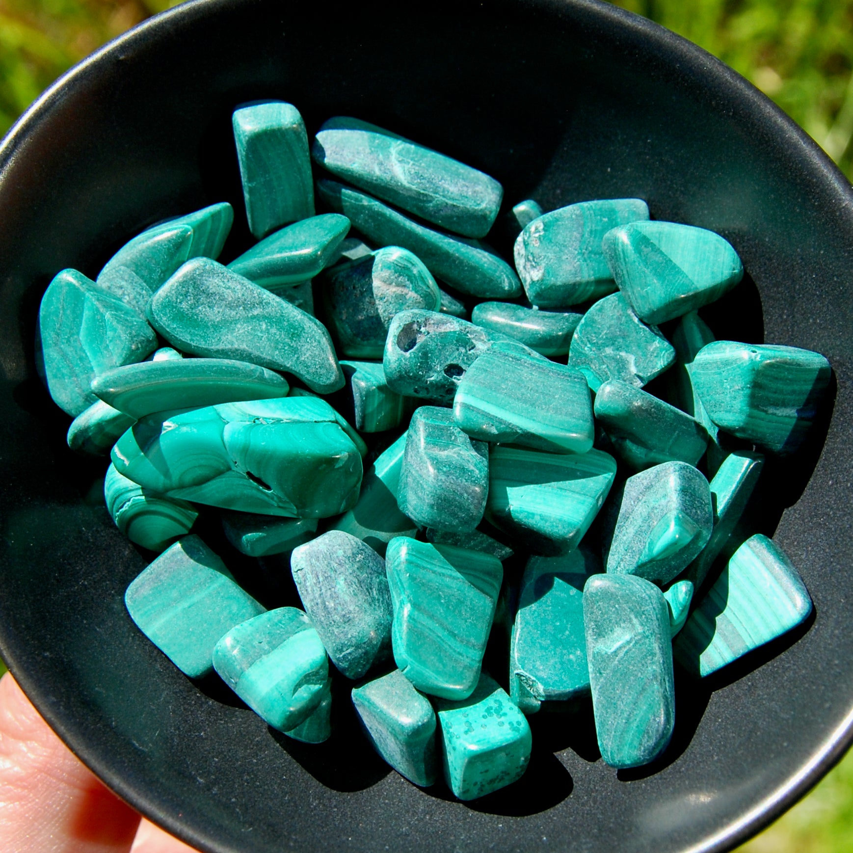 Malachite Crystal Small Tumbled Stones 20 Piece Lot