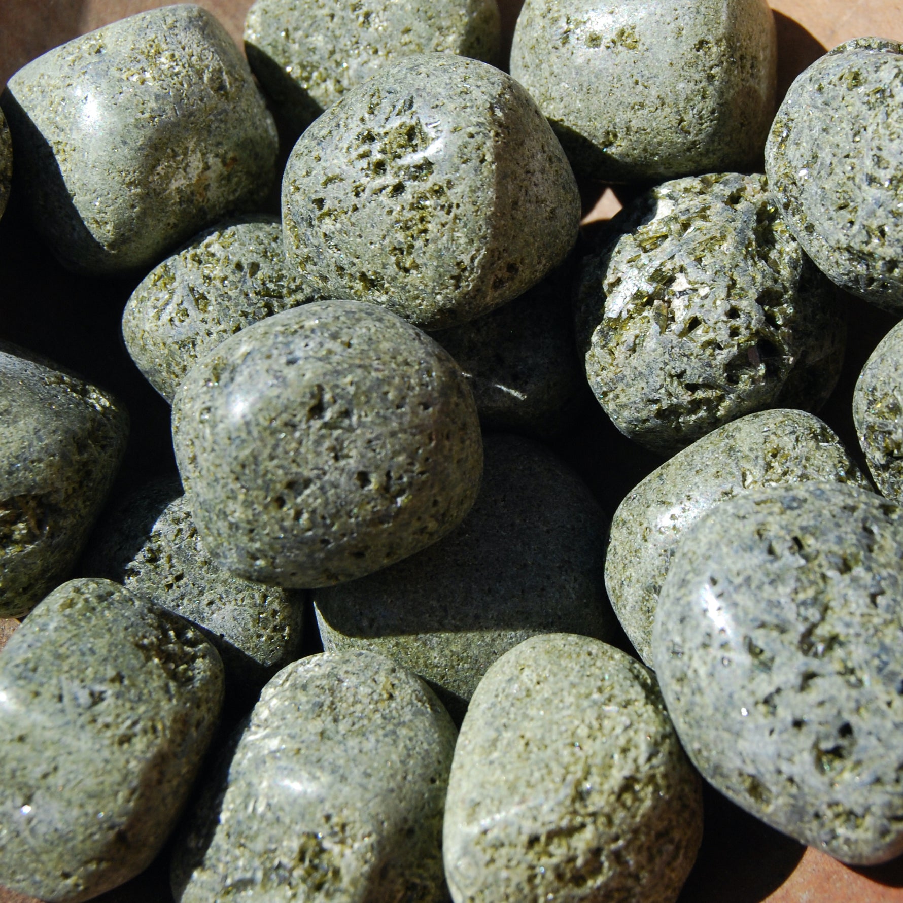Epidote Crystal Tumbled Stones