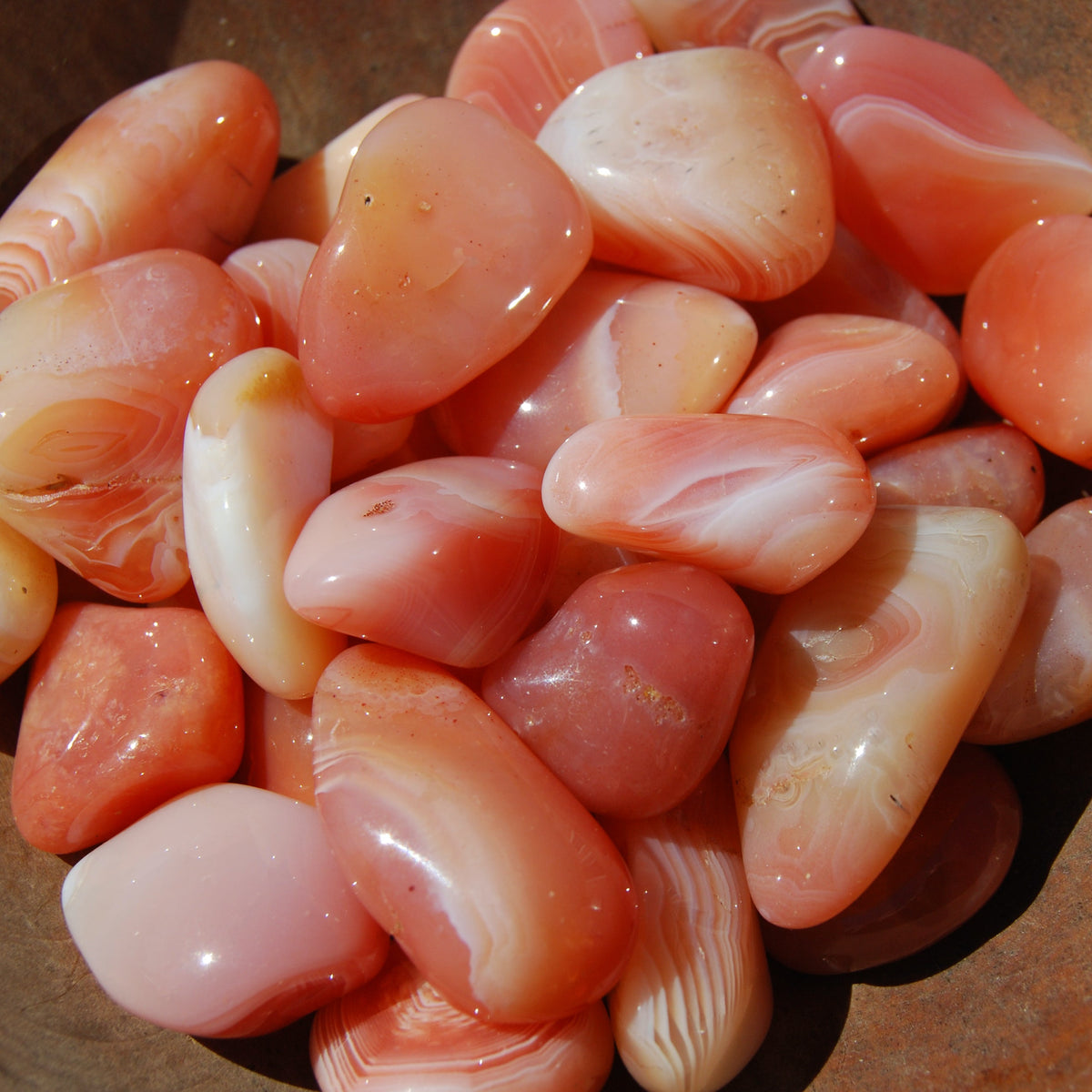 Banded Carnelian Tumbled Stones, Botswana
