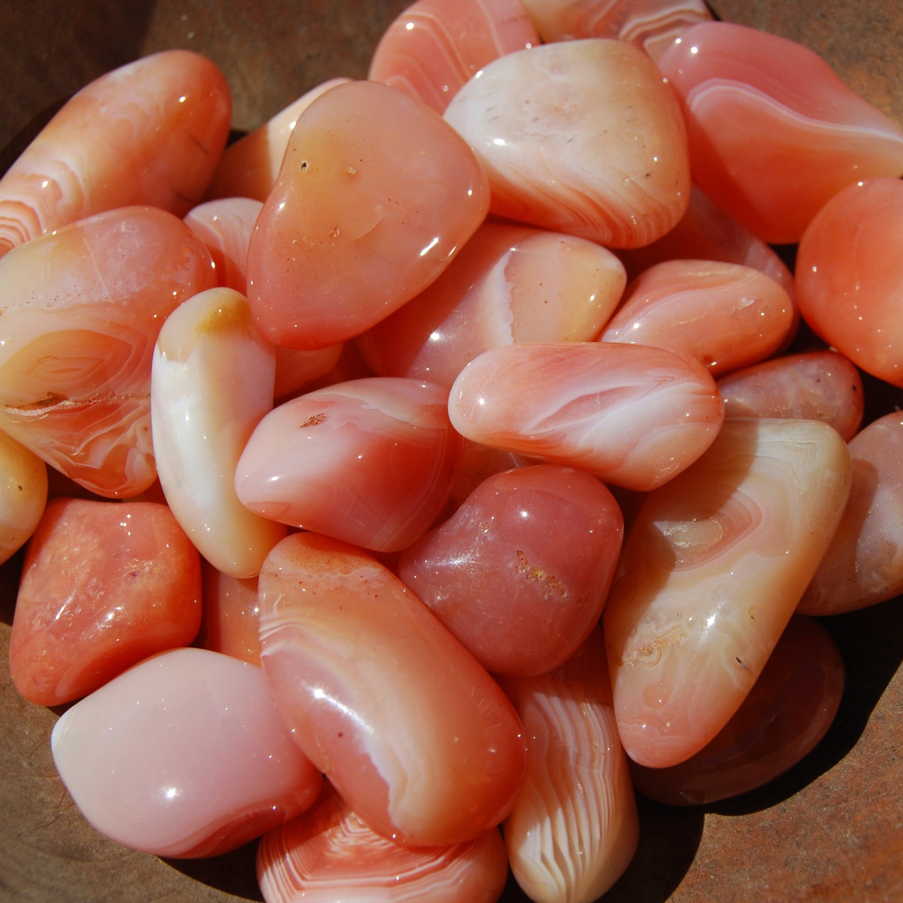 Banded Carnelian Tumbled Stones, Botswana
