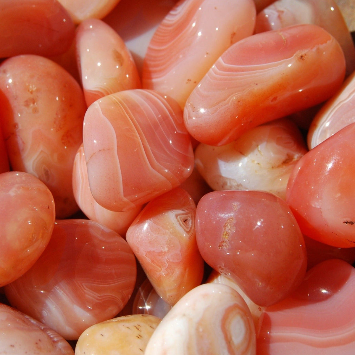 Banded Carnelian Tumbled Stones, Botswana