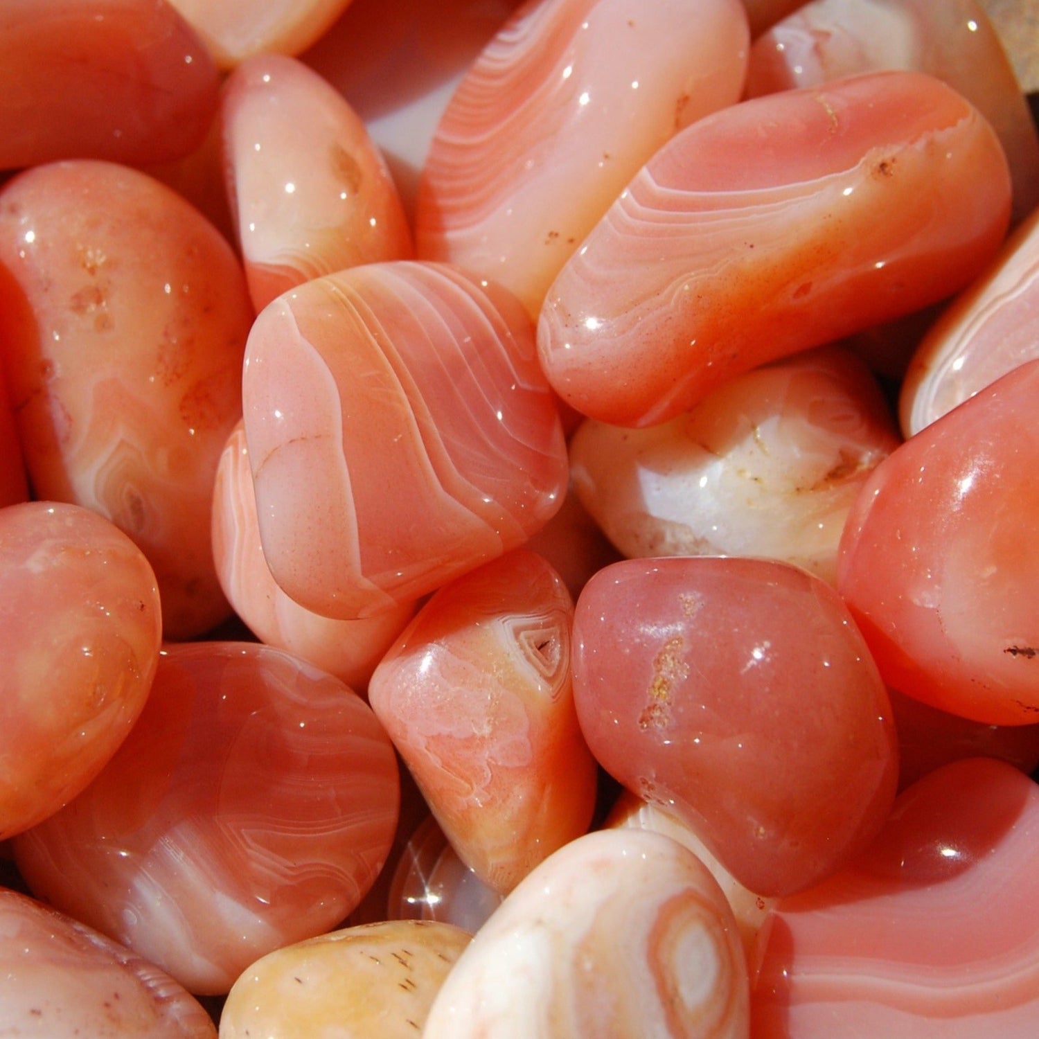 Banded Carnelian Tumbled Stones, Botswana