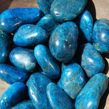 Load image into Gallery viewer, Blue Apatite Crystal Tumbled Stones Flashy
