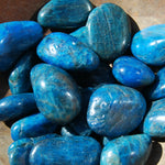 Blue Apatite Crystal Tumbled Stones Flashy